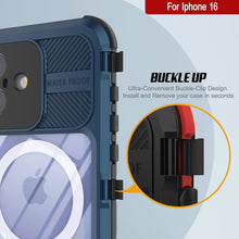 Load image into Gallery viewer, iPhone 16 Metal Extreme 2.0 Series Aluminum Waterproof Case IP68 W/Buillt in Screen Protector [Blue]

