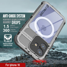 Load image into Gallery viewer, iPhone 16 Metal Extreme 2.0 Series Aluminum Waterproof Case IP68 W/Buillt in Screen Protector [Silver]
