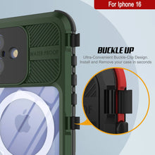 Load image into Gallery viewer, iPhone 16 Metal Extreme 2.0 Series Aluminum Waterproof Case IP68 W/Buillt in Screen Protector [Dark-Green]
