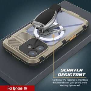 iPhone 16 Metal Extreme 2.0 Series Aluminum Waterproof Case IP68 W/Buillt in Screen Protector [Gold]
