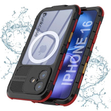 Load image into Gallery viewer, iPhone 16 Metal Extreme 2.0 Series Aluminum Waterproof Case IP68 W/Buillt in Screen Protector [Black-Red]
