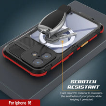 Load image into Gallery viewer, iPhone 16 Metal Extreme 2.0 Series Aluminum Waterproof Case IP68 W/Buillt in Screen Protector [Black-Red]
