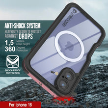 Load image into Gallery viewer, iPhone 16 Waterproof IP68 Case, Punkcase [Pink] [StudStar Series] [Slim Fit] [Dirtproof]
