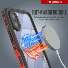 Load image into Gallery viewer, iPhone 16 Waterproof IP68 Case, Punkcase [Red] [StudStar Series] [Slim Fit]
