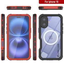 Load image into Gallery viewer, iPhone 16 Waterproof IP68 Case, Punkcase [Red] [StudStar Series] [Slim Fit]
