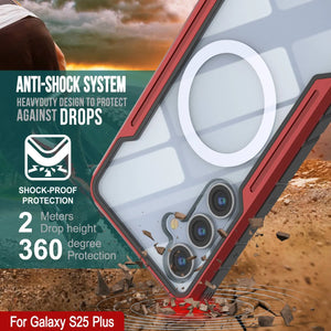 Punkcase S25+ Plus Armor Stealth Case Protective Military Grade Multilayer Cover [Red]