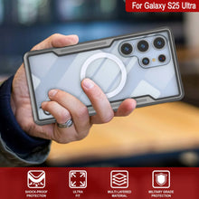 Load image into Gallery viewer, Punkcase S25 Ultra Armor Stealth Case Protective Military Grade Multilayer Cover [Grey-Black]

