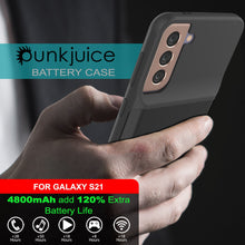 Load image into Gallery viewer, PunkJuice S21 Battery Case Black - Portable Charging Power Juice Bank with 4800mAh

