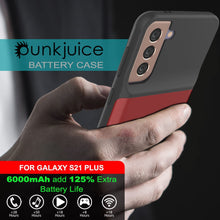 Load image into Gallery viewer, PunkJuice S21+ Plus Battery Case Red - Portable Charging Power Juice Bank with 6000mAh
