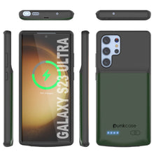 Load image into Gallery viewer, PunkJuice S23 Ultra Battery Case Green - Portable Charging Power Juice Bank with 4800mAh
