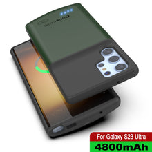 Load image into Gallery viewer, PunkJuice S23 Ultra Battery Case Green - Portable Charging Power Juice Bank with 4800mAh
