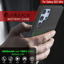 Load image into Gallery viewer, PunkJuice S23 Ultra Battery Case Green - Portable Charging Power Juice Bank with 4800mAh
