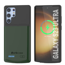 Load image into Gallery viewer, PunkJuice S24 Ultra Battery Case Green - Portable Charging Power Juice Bank with 4500mAh
