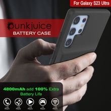 Load image into Gallery viewer, PunkJuice S23 Ultra Battery Case Black - Portable Charging Power Juice Bank with 4800mAh
