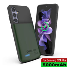 Load image into Gallery viewer, PunkJuice S24+ Plus Battery Case Green - Portable Charging Power Juice Bank with 5000mAh
