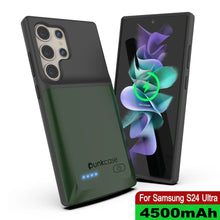 Load image into Gallery viewer, PunkJuice S24 Ultra Battery Case Green - Portable Charging Power Juice Bank with 4500mAh
