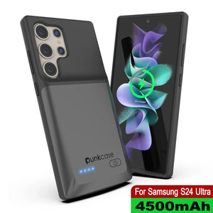 PunkJuice S24 Ultra Battery Case Grey - Portable Charging Power Juice Bank with 4500mAh