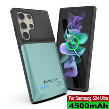 Load image into Gallery viewer, PunkJuice S24 Ultra Battery Case Teal - Portable Charging Power Juice Bank with 4500mAh
