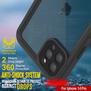 iPhone 14 Pro Waterproof Case, Punkcase [Extreme Series] Armor Cover W/ Built In Screen Protector [Black]