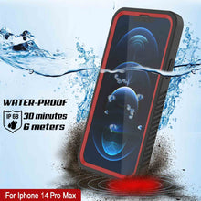 Load image into Gallery viewer, iPhone 14 Pro Max Waterproof Case, Punkcase [Extreme Series] Armor Cover W/ Built In Screen Protector [Red]
