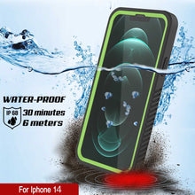 Load image into Gallery viewer, iPhone 14  Waterproof Case, Punkcase [Extreme Series] Armor Cover W/ Built In Screen Protector [Light Green]
