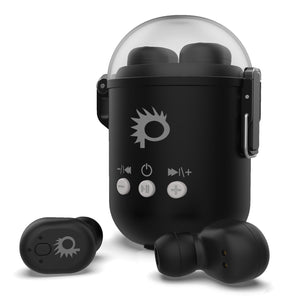 PunkBuds Capsule True Wireless Bluetooth Earbuds W/Noise Cancelling Mic IP67 Black Fast Charger Case