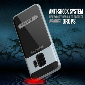 Galaxy S9 Case, PUNKcase [LUCID 3.0 Series] [Slim Fit] Armor Cover w/ Integrated Screen Protector [Silver]