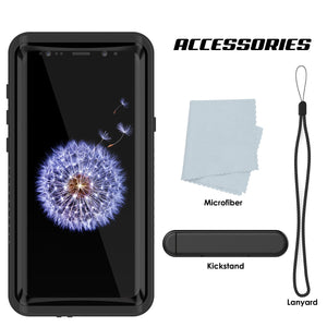 Galaxy S9 Waterproof Case, Punkcase [Extreme Series] [Slim Fit] Armor Cover [Black]