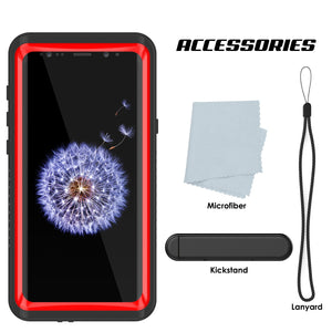 Galaxy S9 PLUS Waterproof Case, Punkcase [Extreme Series] [Slim Fit] Armor Cover [Red]