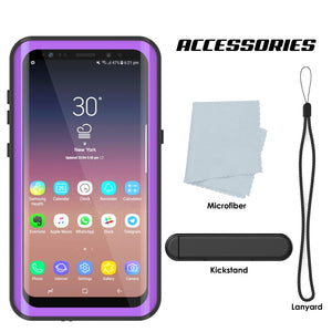 Galaxy S9 Plus Waterproof Case PunkCase StudStar Purple Thin 6.6ft Underwater IP68 Shock/Snow Proof