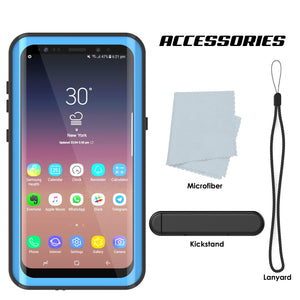 Galaxy S9 Plus Waterproof Case PunkCase StudStar Light Blue Thin 6.6ft Underwater IP68 ShockProof