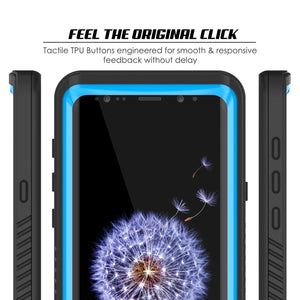 Galaxy S9 Waterproof Case, Punkcase [Extreme Series] [Slim Fit] Armor Cover [Light Blue]