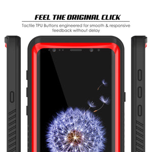 Galaxy S9 PLUS Waterproof Case, Punkcase [Extreme Series] [Slim Fit] Armor Cover [Red]