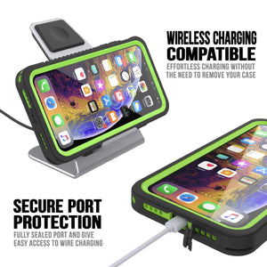 iPhone 12  Waterproof Case, Punkcase [Extreme Series] Armor Cover W/ Built In Screen Protector [Light Green]