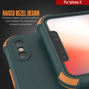 Punkcase Protective & Lightweight TPU Case [Sunshine Series] for iPhone X [Dark Green]