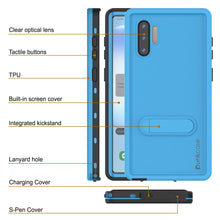Load image into Gallery viewer, PunkCase Galaxy Note 10 Waterproof Case, [KickStud Series] Armor Cover [Light-Blue]
