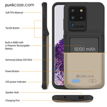 Load image into Gallery viewer, PunkJuice S20 Ultra Battery Case Gold - Fast Charging Power Juice Bank with 6000mAh
