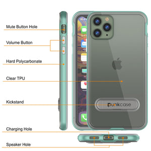 iPhone 11 Pro Max Case, PUNKcase [LUCID 3.0 Series] [Slim Fit] Armor Cover w/ Integrated Screen Protector [Teal]