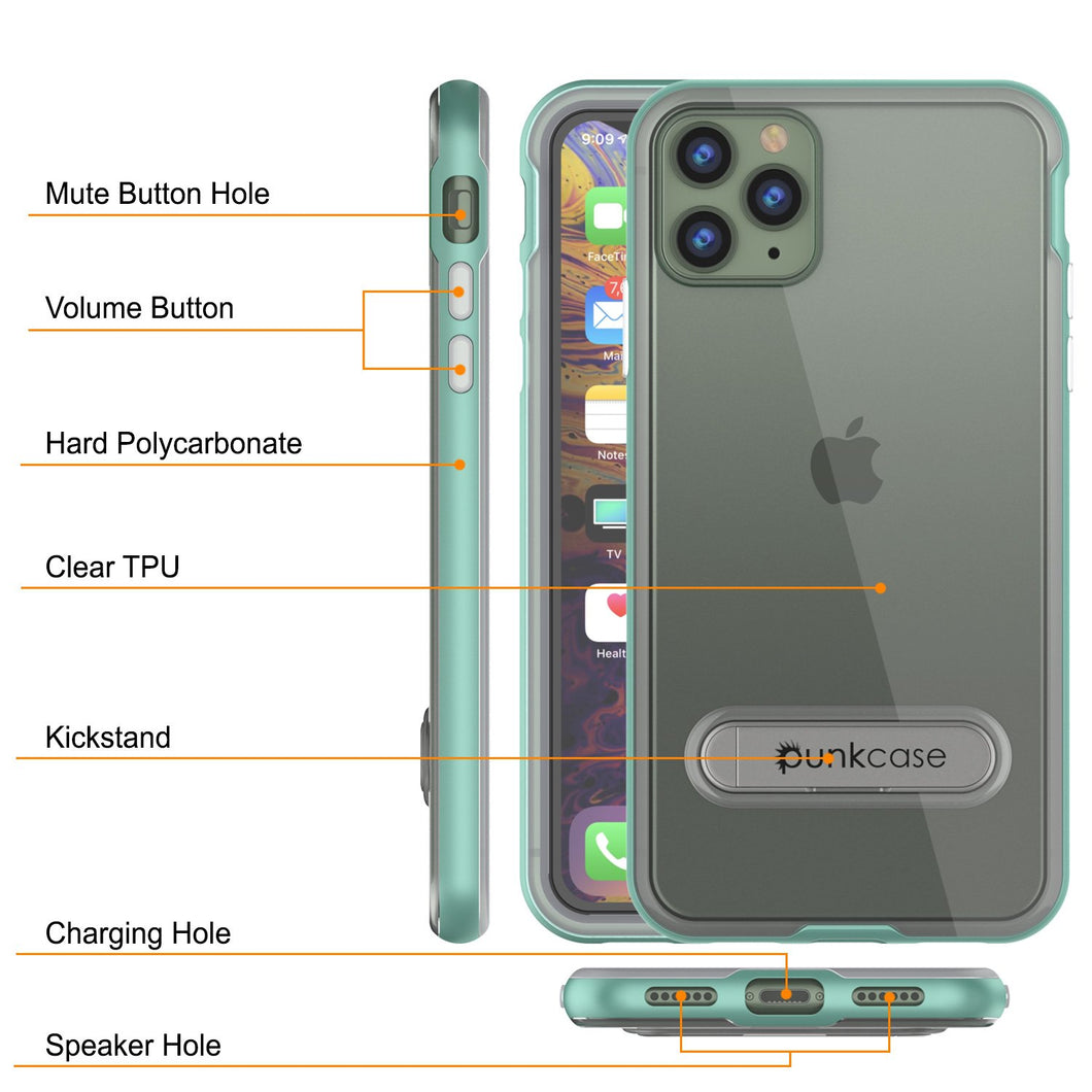 iPhone 11 Pro Max Case, PUNKcase [LUCID 3.0 Series] [Slim Fit] Armor Cover w/ Integrated Screen Protector [Teal]