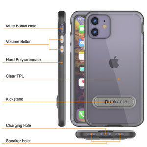 iPhone 12 Case, PUNKcase [LUCID 3.0 Series] [Slim Fit] Protective Cover w/ Integrated Screen Protector [Grey]