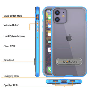 iPhone 12 Case, PUNKcase [LUCID 3.0 Series] [Slim Fit] Protective Cover w/ Integrated Screen Protector [Blue]