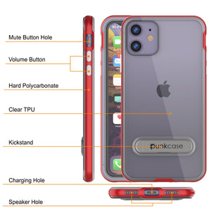 iPhone 12 Mini Case, PUNKcase [LUCID 3.0 Series] [Slim Fit] Protective Cover w/ Integrated Screen Protector [Red]