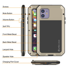 Load image into Gallery viewer, iPhone 11 Metal Case, Heavy Duty Military Grade Armor Cover [shock proof] Full Body Hard [Gold]
