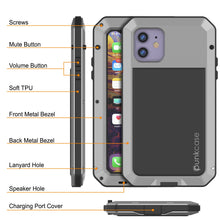 Load image into Gallery viewer, iPhone 11 Metal Case, Heavy Duty Military Grade Armor Cover [shock proof] Full Body Hard [Silver]
