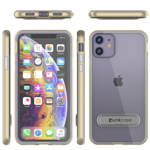 iPhone 12 Case, PUNKcase [LUCID 3.0 Series] [Slim Fit] Protective Cover w/ Integrated Screen Protector [Gold]