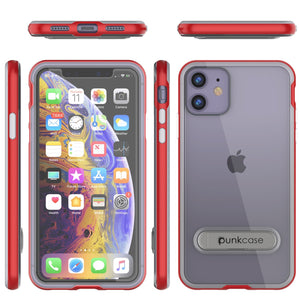 iPhone 12 Mini Case, PUNKcase [LUCID 3.0 Series] [Slim Fit] Protective Cover w/ Integrated Screen Protector [Red]