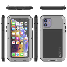 Load image into Gallery viewer, iPhone 11 Metal Case, Heavy Duty Military Grade Armor Cover [shock proof] Full Body Hard [Silver]
