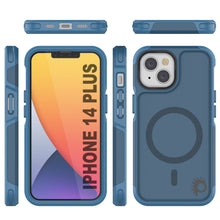 Load image into Gallery viewer, PunkCase iPhone 14 Plus Case, [Spartan 2.0 Series] Clear Rugged Heavy Duty Cover W/Built in Screen Protector [Navy]
