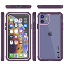 Load image into Gallery viewer, PunkCase iPhone 11 Case, [Spartan Series] Clear Rugged Heavy Duty Cover W/Built in Screen Protector [Black]
