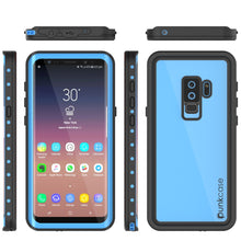Load image into Gallery viewer, Galaxy S9 Plus Waterproof Case PunkCase StudStar Light Blue Thin 6.6ft Underwater IP68 ShockProof
